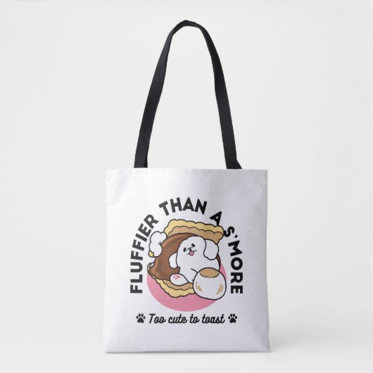 Tote Bag Fluffier Tha’more - Chien mignon et Pun de dessert (Devant)