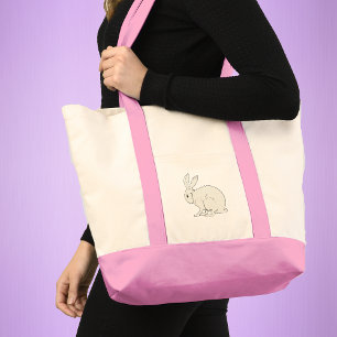 Tote Bag Fluffy assis lapin blanc lapin Illustration