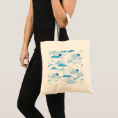 Tote Bag Fluffy Cloud Sunny White Sky Motif (Devant (produit))