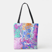 Tote Bag Fluide en marbre bleu et violet Art personnalisé (Dos)