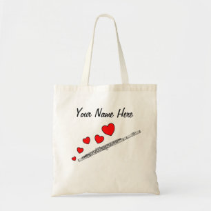 Tote Bag Flûte Avec Coeurs Flûteux Musicien Woodwind Person