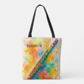 Tote Bag Flûte d'aquarelle vive personnalisée (Dos)