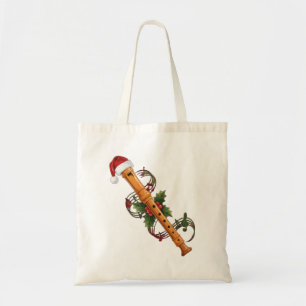 Tote Bag Flûte Instrument Enregistreur Chapeau de Père Noël