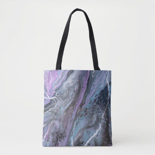 Tote Bag Flux Abstrait Violet & Sarcelle (Devant)
