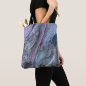 Tote Bag Flux Abstrait Violet & Sarcelle (De près)