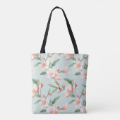 Tote Bag Flux d'arbre rose sur toute impression (Dos)