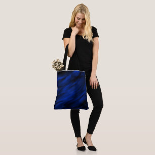 Tote Bag Flux diagonaux Abstraits bleu et noir