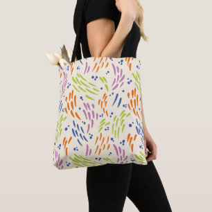 Tote Bag Flux en bleu, orange, violet, vert et crème