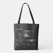 Tote Bag Flyer Wright - Plan de dessin du plan d'avion (Dos)