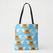 Tote Bag Flying Cheeseburger Fun Motif Art (Devant)
