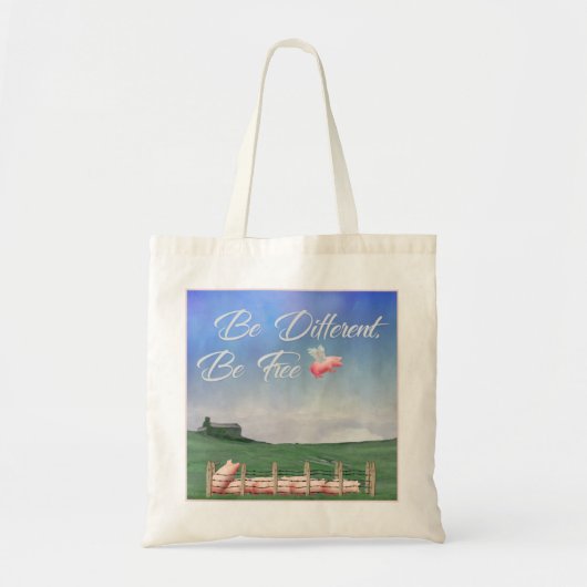 Tote Bag Flying Pig Soyez Différent (Devant)
