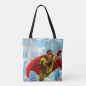 Tote Bag Flying Superhero Comic Style rouge et jaune héros (Dos)