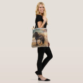 Tote Bag Foggy Friesian Morning - Cheval (Sur le modèle)