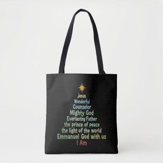 Tote Bag Foi cadeau d'arbre de Noël Christian Holiday Joyeu (Devant)