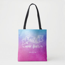 Tote Bag Foi contre la peur Aquarelle moderne Inspiration