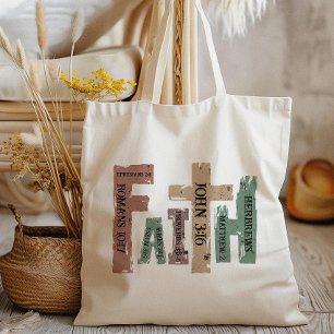 Tote Bag Foi Croix chrétienne Bible Verse