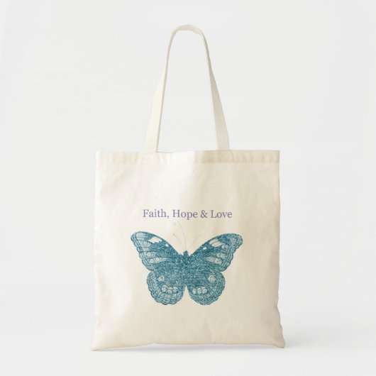 Tote Bag Foi, Espoir, Papillon d'amour (Devant)