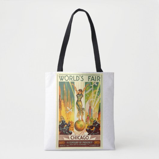 Tote Bag Foire mondiale de Chicago 1933 siècle de progrès (Devant)