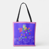 Tote Bag Folk Art Angel Hearts  (Dos)