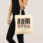 Tote Bag folk art fleurs scandinaves nom de musique (Devant (produit))