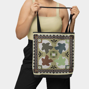 Tote Bag Folk Art Meeple Ukrainien Tile Floral Board Jeu