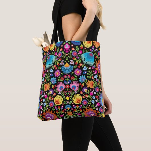 Tote Bag Folklore flowers  (De près)