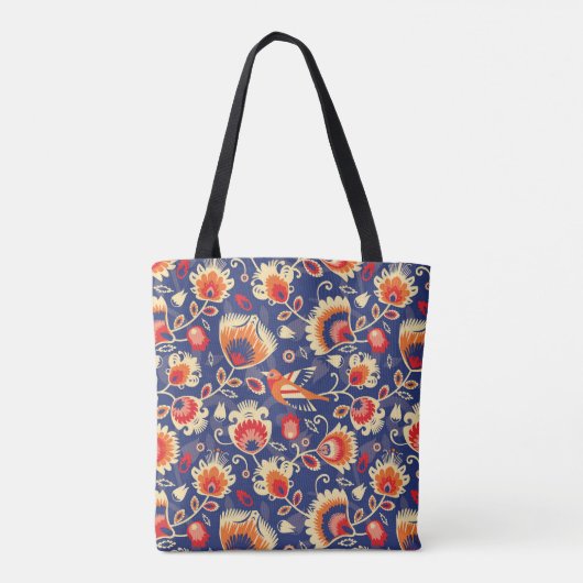 Tote Bag 💛 🧡 💙 Folklore motif aux fleurs jaunes 002 (Dos)