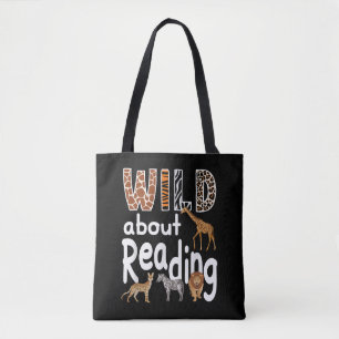Tote Bag Folle de lecture Animaux de zoo Livre Chéri