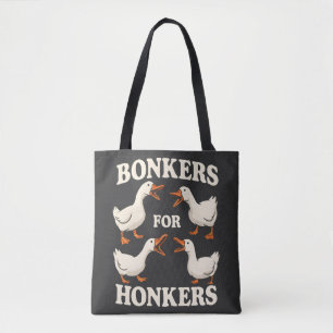 Tote Bag Folle de l'oie modèle Oie Amoureux Gif