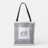 Tote Bag Fonctionnement de vos initiales (Dos)