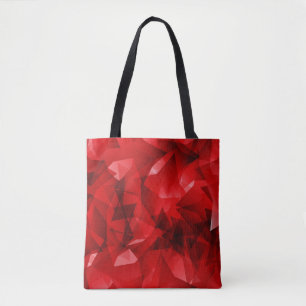 Tote Bag Fond de cristal géométrique abstrait rouge