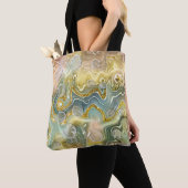 Tote Bag Fond de texture en pierre de marbre liquide abstra (De près)
