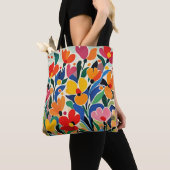 Tote Bag Fond floral abstrait, vibrant, (De près)