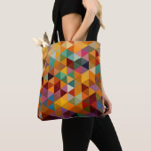 Tote Bag Fond vintage de motif de triangles (De près)