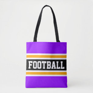 Tote Bag FOOTBALL Bold Athlétisme brillant violet noir rayu