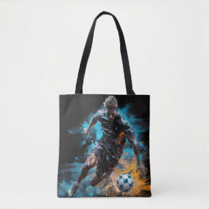 Tote Bag Football Football Action Sport Peinture Art Abstra