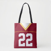 Tote Bag Football Jersey, Custom Name & Number Modèle (Devant)
