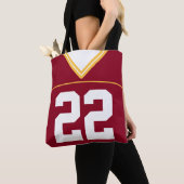 Tote Bag Football Jersey, Custom Name & Number Modèle (De près)