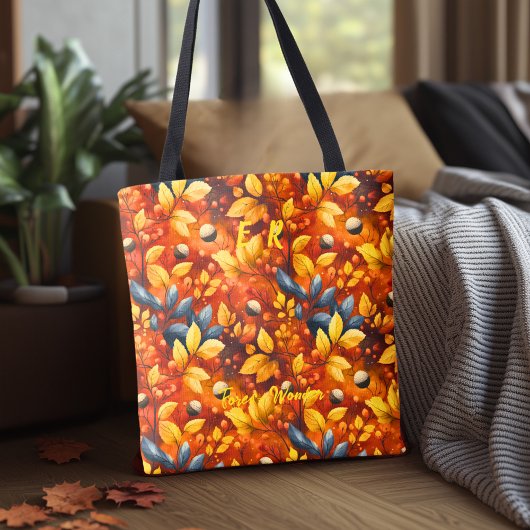 Tote Bag Forest Wonder Fourre-tout avec des feuilles d'auto