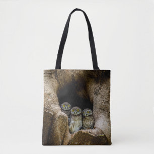 Tote Bag Forests Three Owls Looking