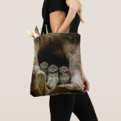 Tote Bag Forests | Three Owls Looking (De près)