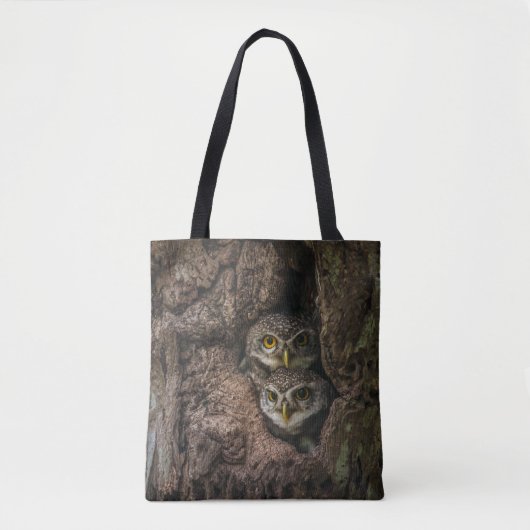 Tote Bag Forests | Two Owls Looking (Devant)