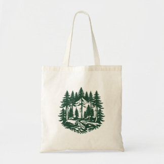 Tote Bag Forêt À feuillage persistant vintage