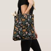 Tote Bag Forêt automnale champignons et animaux d'automne (De près)