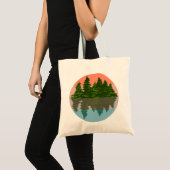 Tote Bag Forêt Coucher Nature Pins Arbres (Devant (produit))