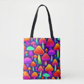 Tote Bag Forêt de champignons à lueur de néon (Devant)