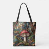 Tote Bag Forêt de champignons bohème rétro (Dos)