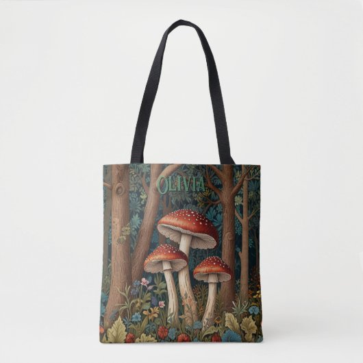 Tote Bag Forêt de champignons rétro (Devant)