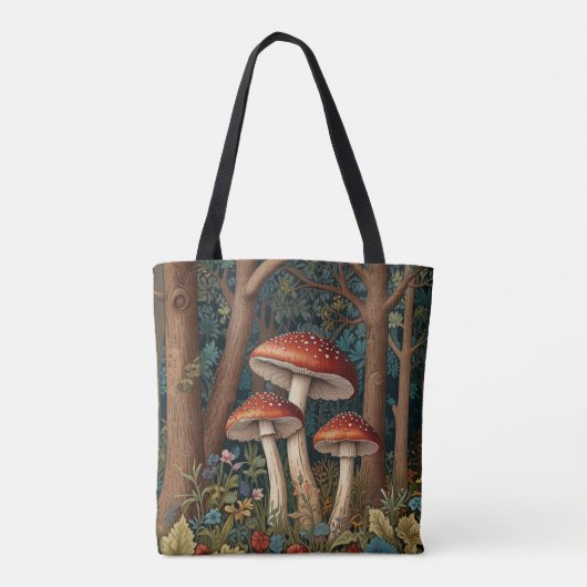 Tote Bag Forêt de champignons rétro (Dos)