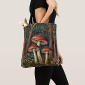Tote Bag Forêt de champignons rétro (De près)